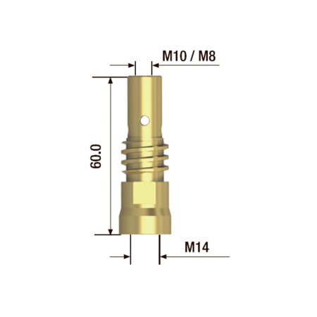 FUBAG Адаптер контактного наконечника сварочного аппарата  M10х60 мм (2 шт.) в Хабаровске фото