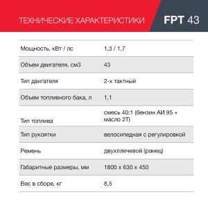 Бензиновый триммер FUBAG FPT 43 в Хабаровске фото