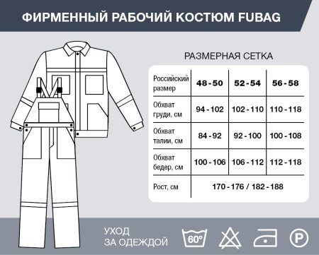 Фирменный рабочий костюм Fubag размер 56-58 рост 170-176 в Хабаровске фото