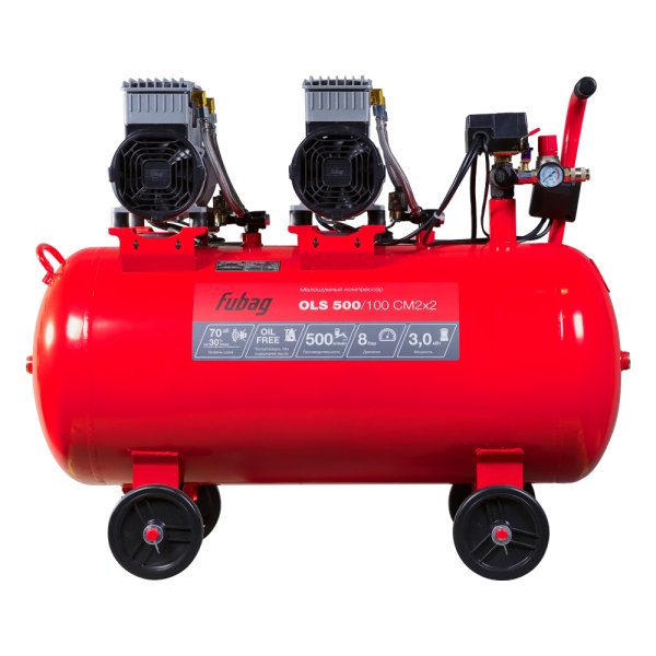 Компрессор воздушный безмасляный малошумный FUBAG OLS 500/100 CM2х2 + Набор пневмоинструмента (5 предметов) в ПОДАРОК в Хабаровске фото