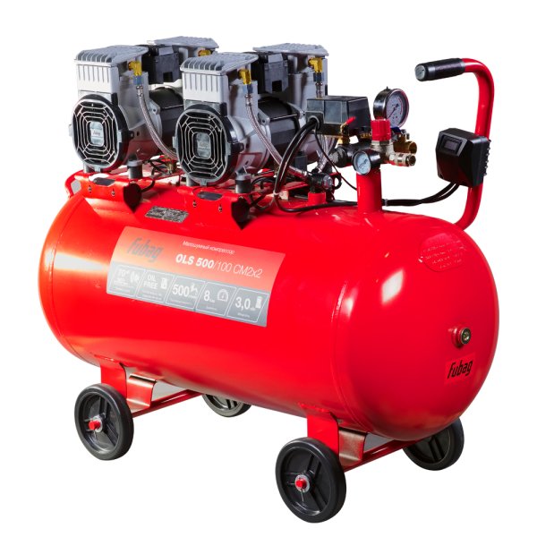 Компрессор воздушный безмасляный малошумный FUBAG OLS 500/100 CM2х2 + Набор пневмоинструмента (5 предметов) в ПОДАРОК в Хабаровске фото