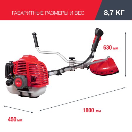 FUBAG Бензиновый триммер FPT 43R + Триммерная леска сечение витой квадрат L 130 м * 2.4 мм  в ПОДАРОК в Хабаровске фото