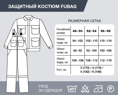 Защитный костюм Fubag размер 48-50 рост 3 в Хабаровске фото