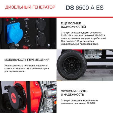 FUBAG Дизельный генератор с электростартером и коннектором автоматики DS 6500 A ES в Хабаровске фото
