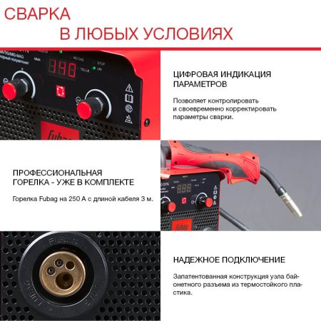 FUBAG Сварочный полуавтомат IRMIG 180 SYN с горелкой 250 А 3 м в комплекте в Хабаровске фото