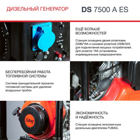 Дизельный генератор FUBAG DS 7500 A ES с электростартером и коннектором автоматики в Хабаровске фото