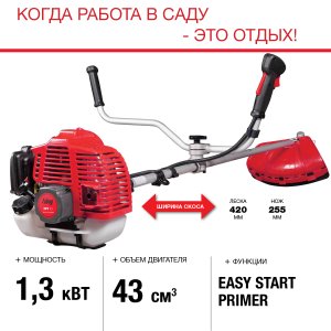 FUBAG Бензиновый триммер FPT 43 + Триммерная леска  сечение витой квадрат L 130 м * 2.4 мм в ПОДАРОК в Хабаровске фото