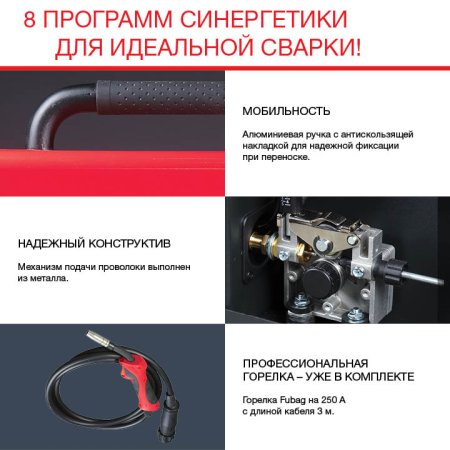 FUBAG Сварочный полуавтомат IRMIG 188 SYN PLUS c горелкой FB 250 3 м в Хабаровске фото